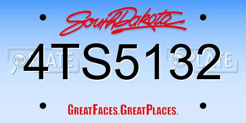4TS5132 South Dakota License Plate