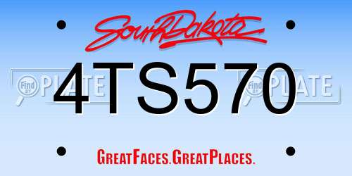 4TS570 South Dakota License Plate