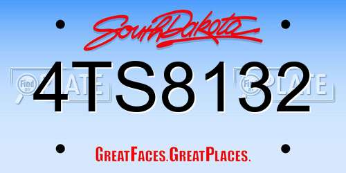 4TS8132 South Dakota License Plate