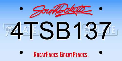 4TSB137 South Dakota License Plate
