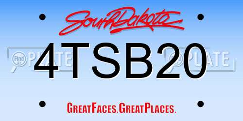 4TSB20 South Dakota License Plate