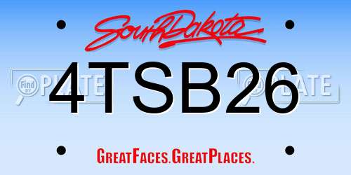 4TSB26 South Dakota License Plate