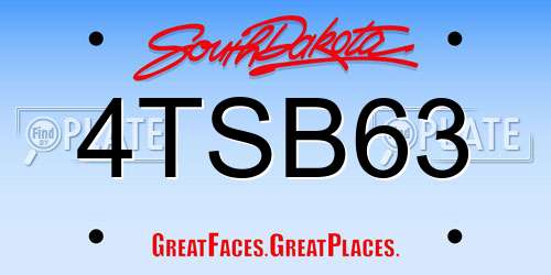 4TSB63 South Dakota License Plate