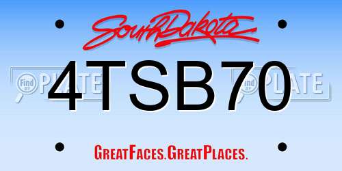 4TSB70 South Dakota License Plate