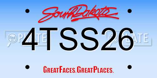 4TSS26 South Dakota License Plate