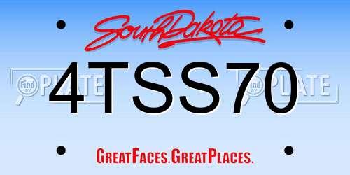 4TSS70 South Dakota License Plate