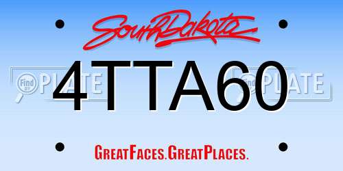 4TTA60 South Dakota License Plate