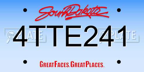 4TTE241 South Dakota License Plate
