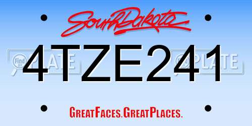 4TZE241 South Dakota License Plate