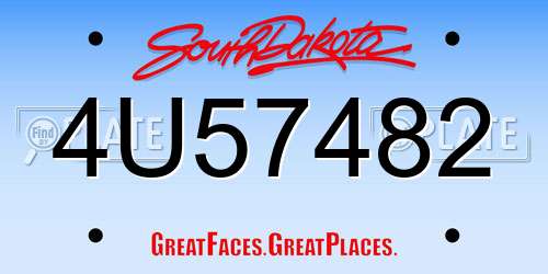4U57482 South Dakota License Plate