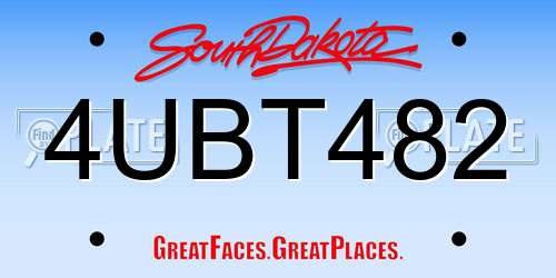4UBT482 South Dakota License Plate