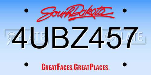 4UBZ457 South Dakota License Plate