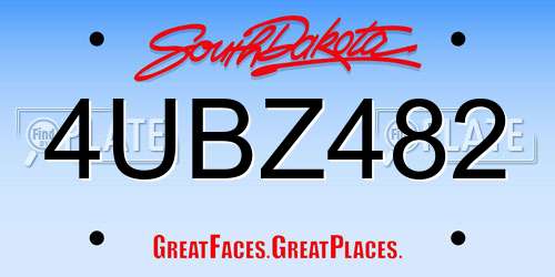 4UBZ482 South Dakota License Plate