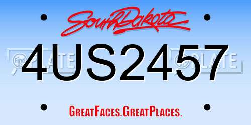 4US2457 South Dakota License Plate