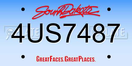 4US7487 South Dakota License Plate