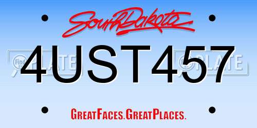 4UST457 South Dakota License Plate