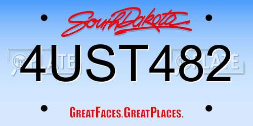 4UST482 South Dakota License Plate