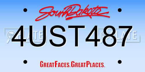 4UST487 South Dakota License Plate