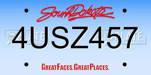 4USZ457 South Dakota License Plate