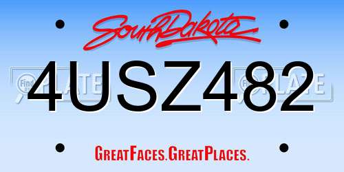 4USZ482 South Dakota License Plate