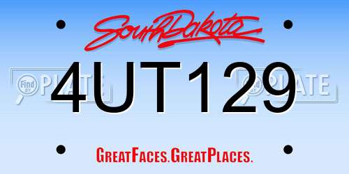 4UT129 South Dakota License Plate