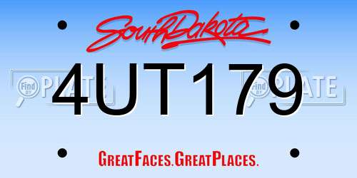 4UT179 South Dakota License Plate