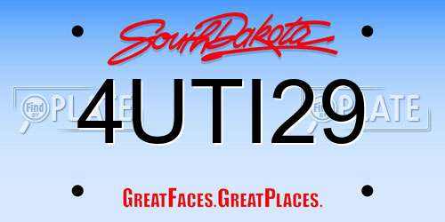 4UTI29 South Dakota License Plate
