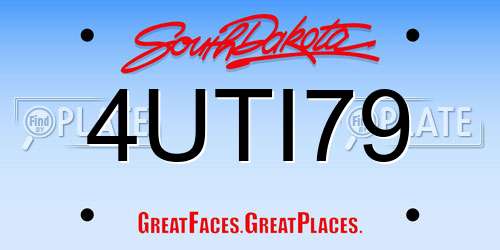 4UTI79 South Dakota License Plate