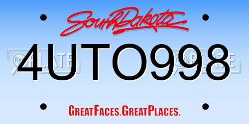 4UTO998 South Dakota License Plate