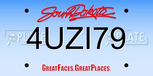 4UZI79 South Dakota License Plate