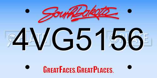 4VG5156 South Dakota License Plate