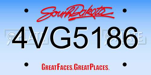 4VG5186 South Dakota License Plate