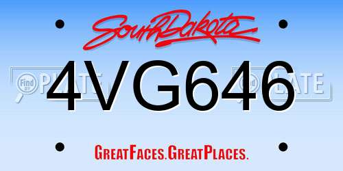 4VG646 South Dakota License Plate