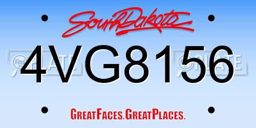 4VG8156 South Dakota License Plate