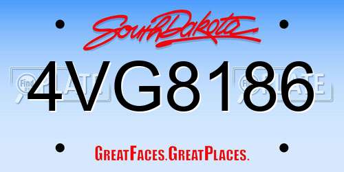4VG8186 South Dakota License Plate