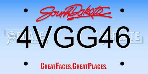 4VGG46 South Dakota License Plate