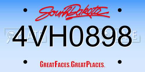 4VH0898 South Dakota License Plate