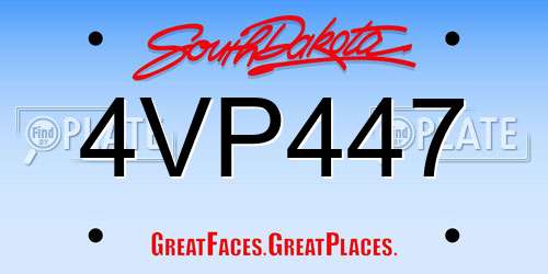 4VP447 South Dakota License Plate