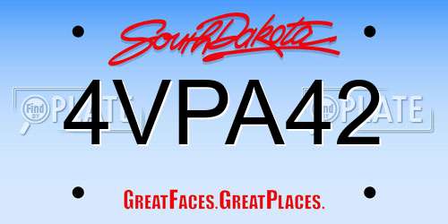 4VPA42 South Dakota License Plate