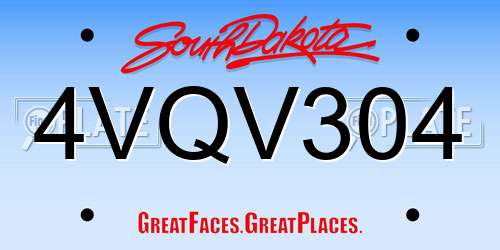 4VQV304 South Dakota License Plate