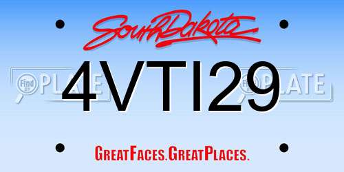 4VTI29 South Dakota License Plate