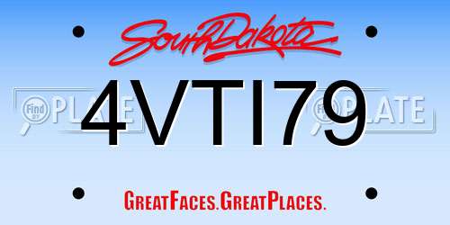 4VTI79 South Dakota License Plate