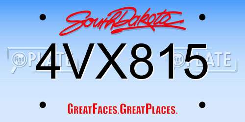 4VX815 South Dakota License Plate