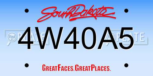4W40A5 South Dakota License Plate