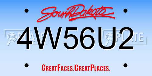 4W56U2 South Dakota License Plate