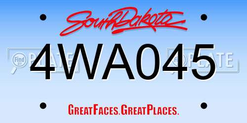 4WA045 South Dakota License Plate