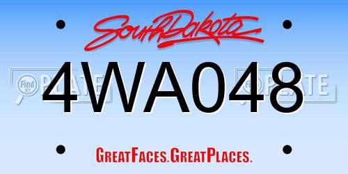 4WA048 South Dakota License Plate