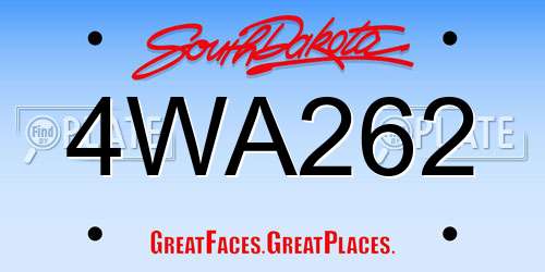 4WA262 South Dakota License Plate