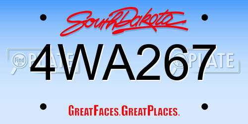 4WA267 South Dakota License Plate