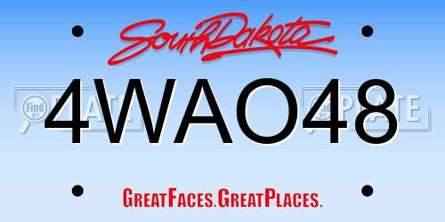 4WAO48 South Dakota License Plate